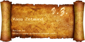 Vass Zotmund névjegykártya